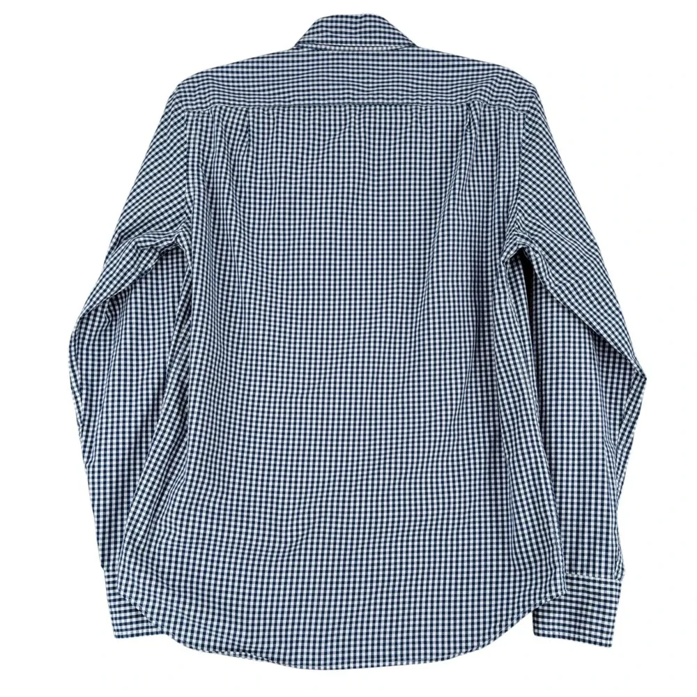J Crew Slim Fit Gingham Button Down Shirt Men's Size‎ Small Navy White